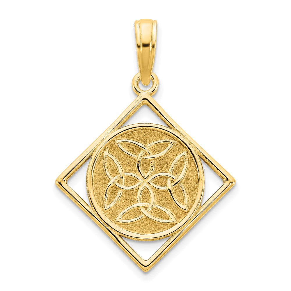 14K Gelbgold Fancy Keltischer Knoten Anhänger