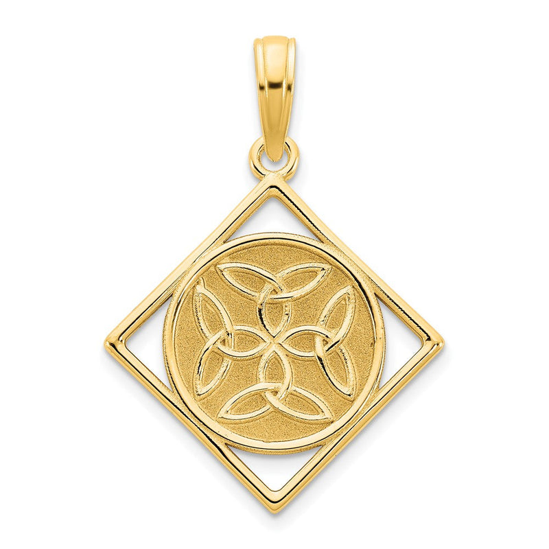 14K Gelbgold Fancy Keltischer Knoten Anhänger