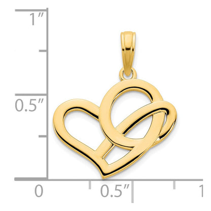 14K Gelbgold Fancy-Herz-Anhänger