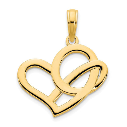 14K Gelbgold Fancy-Herz-Anhänger