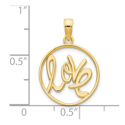 14K Gelbgold 14ky Liebe Charm