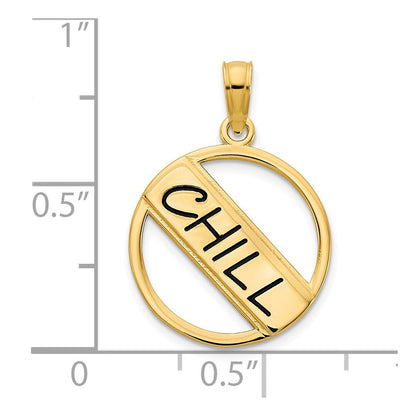 14K Gelbgold Anhänger "CHILL" mit Epoxidharz