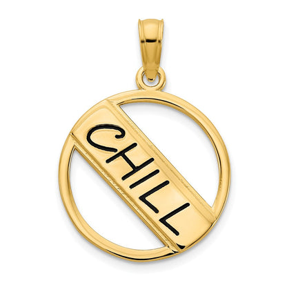 14K Gelbgold Anhänger "CHILL" mit Epoxidharz