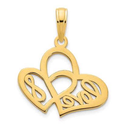 14K Gelbgold Herz-LOVE-Unendlichkeitssymbol-Charm