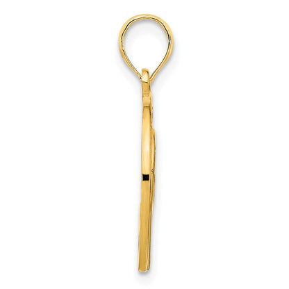 14K Gelbgold Herz-Kreis-Anhänger