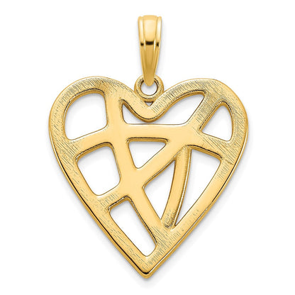 14K Gelbgold Fancy-Herz-Anhänger