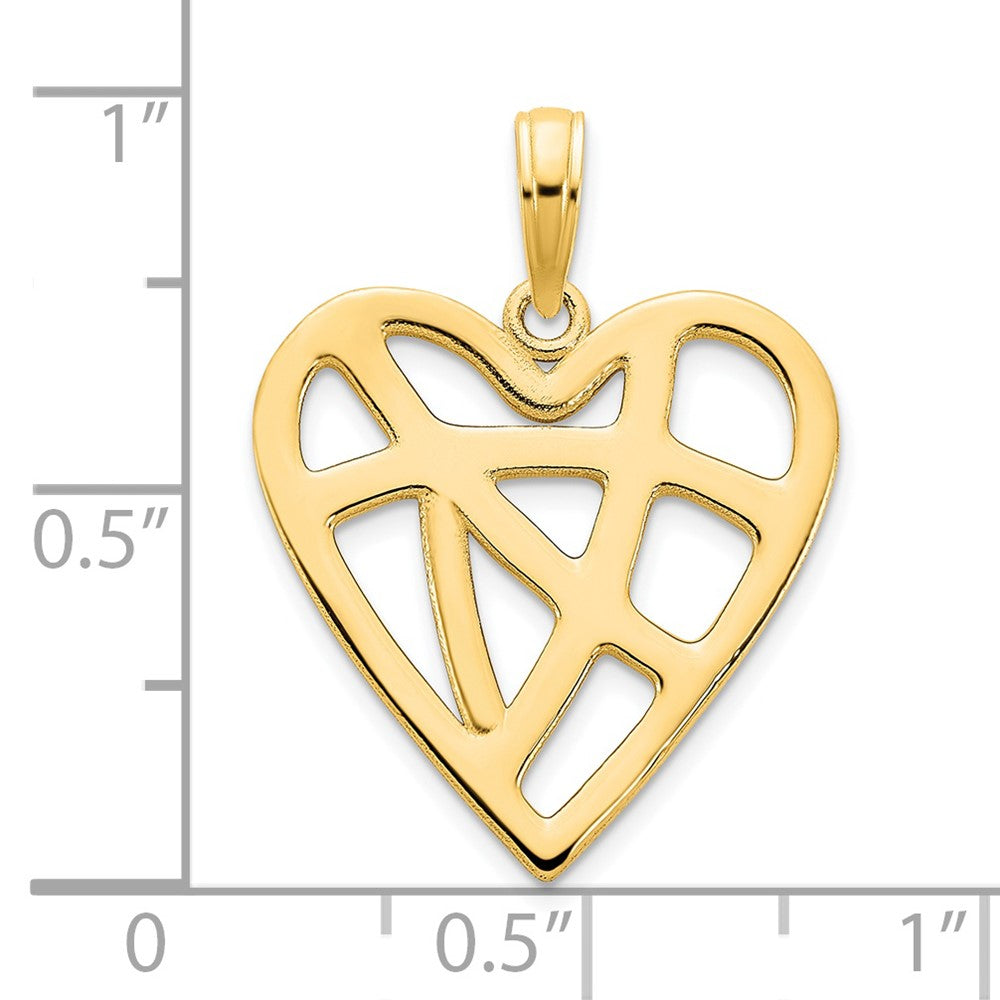 14K Gelbgold Fancy-Herz-Anhänger