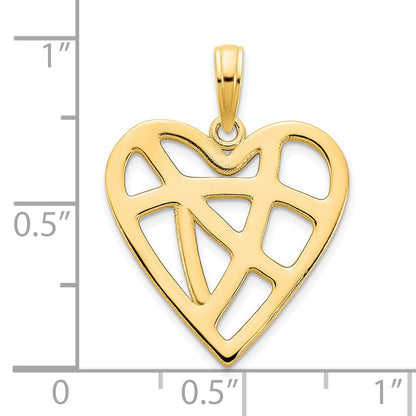 14K Gelbgold Fancy-Herz-Anhänger