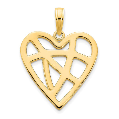 14K Gelbgold Fancy-Herz-Anhänger