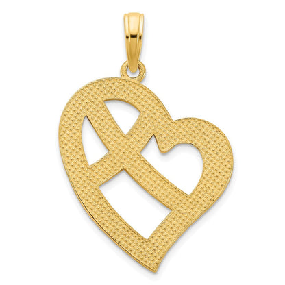 14K Gelbgold Fancy-Herz-Anhänger