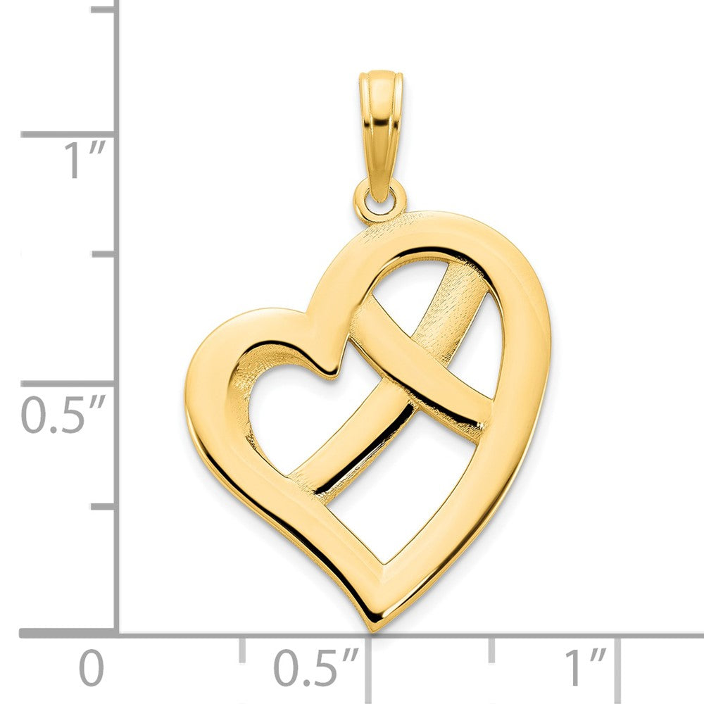 14K Gelbgold Fancy-Herz-Anhänger