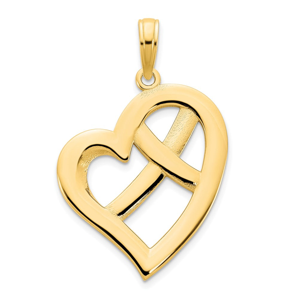14K Gelbgold Fancy-Herz-Anhänger