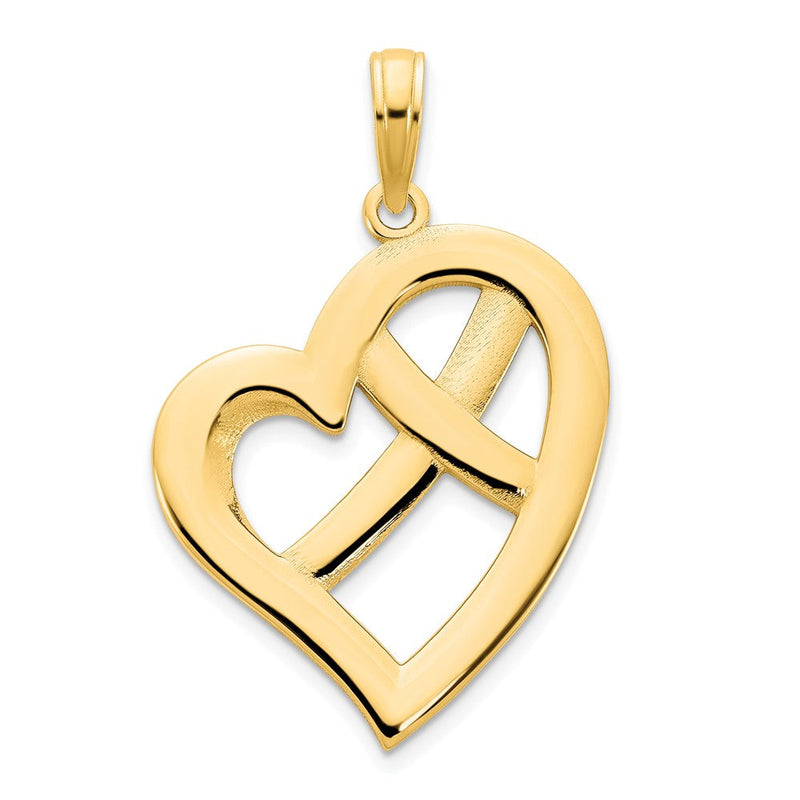 14K Gelbgold Fancy-Herz-Anhänger