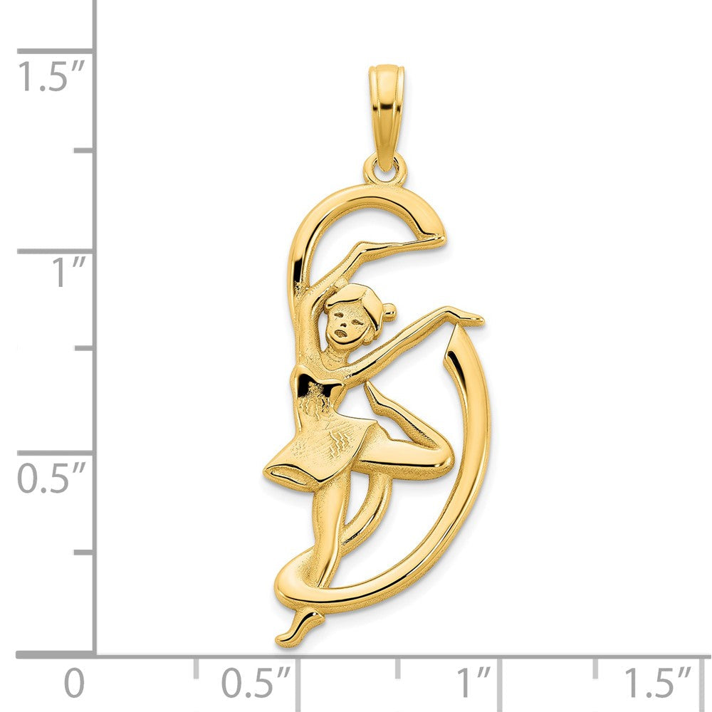 14K Gelbgold Anhänger „Turnerin mit Band