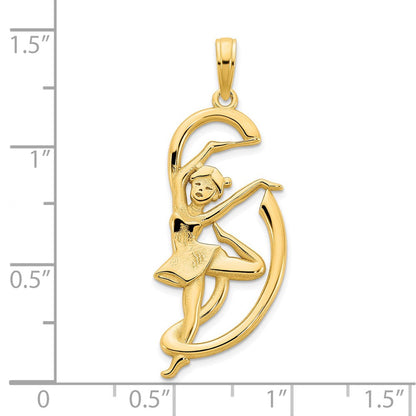 14K Gelbgold Anhänger „Turnerin mit Band