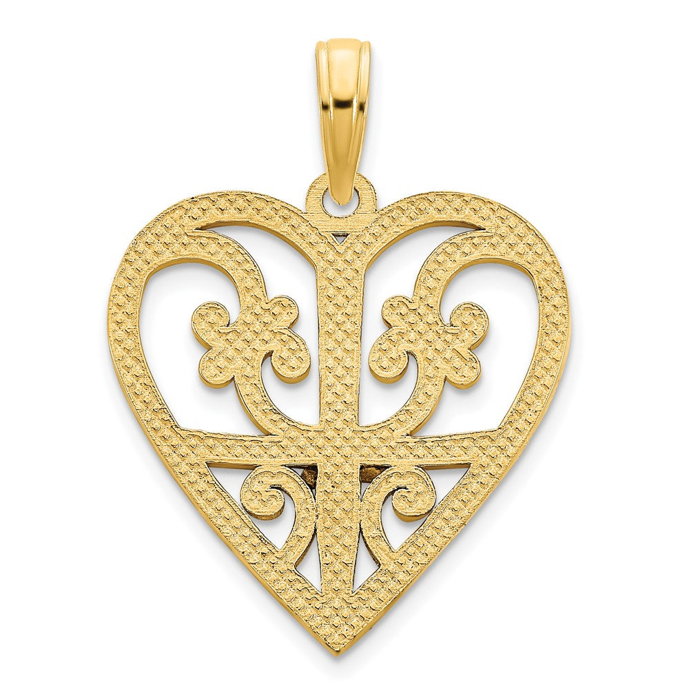 14K Gelbgold Fancy-Herz-Anhänger