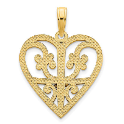 14K Gelbgold Fancy-Herz-Anhänger