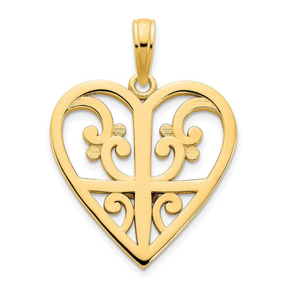 14K Gelbgold Fancy-Herz-Anhänger