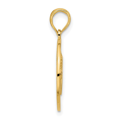 14K Gelbgold Claddagh-Kreis-Anhänger