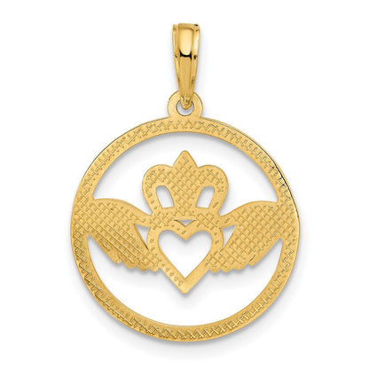 14K Gelbgold Claddagh-Kreis-Anhänger