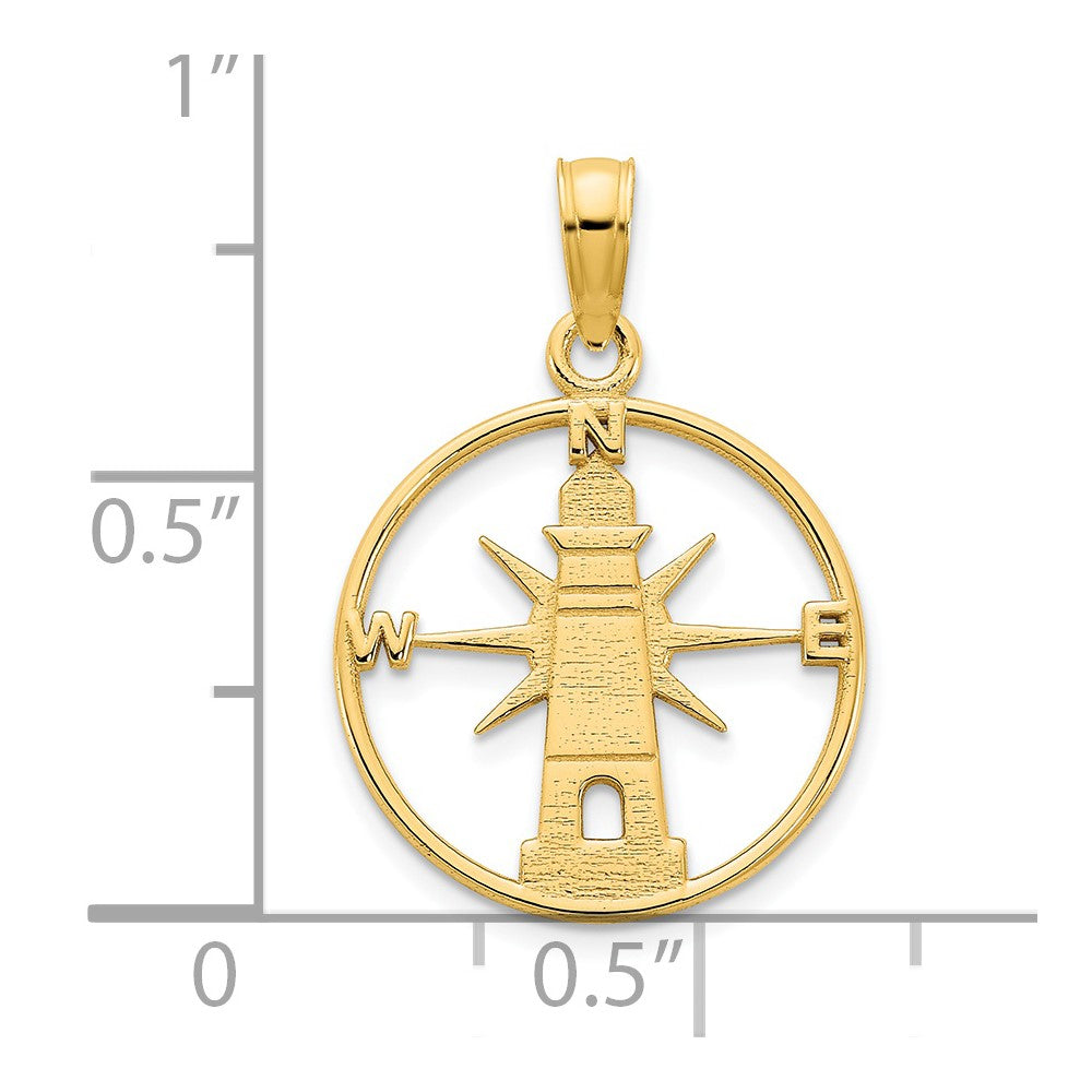 14K Gelbgold Leuchtturm Charm