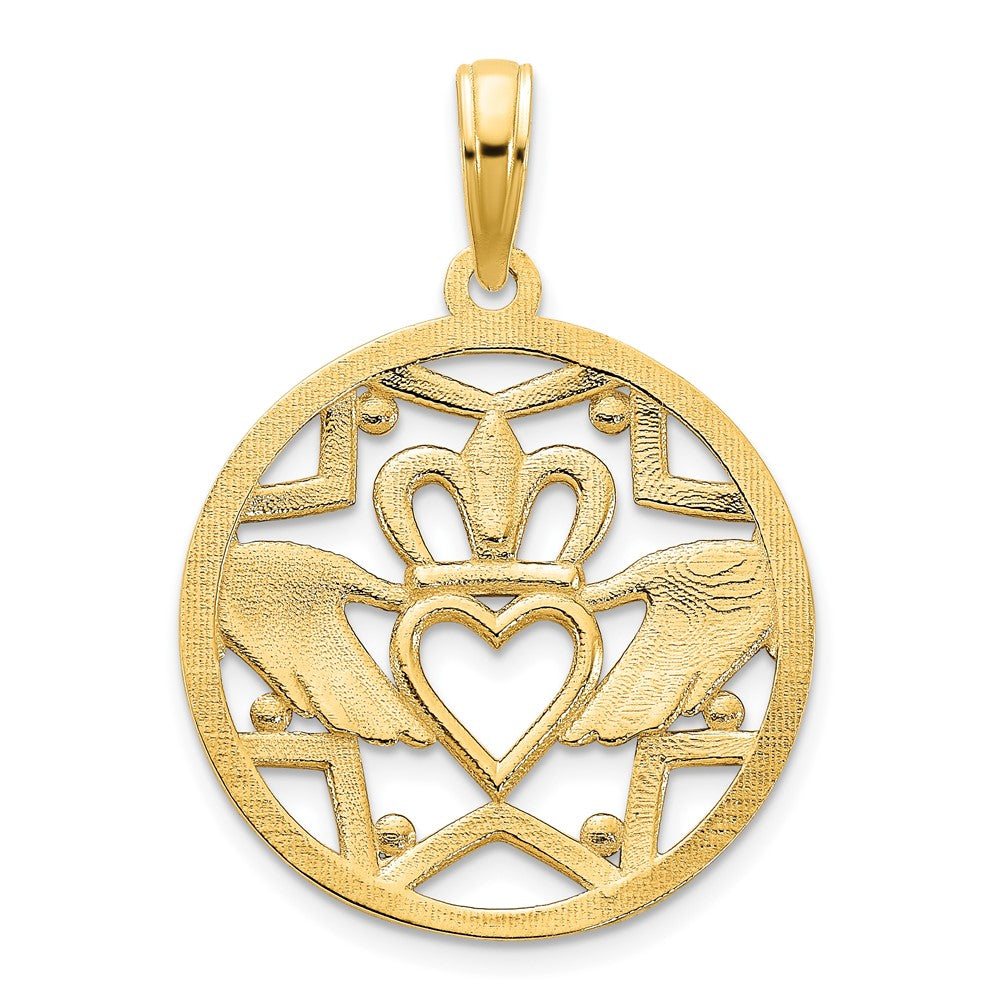 Claddagh-Kreisanhänger aus 14K Gelbgold