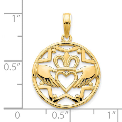 Claddagh-Kreisanhänger aus 14K Gelbgold