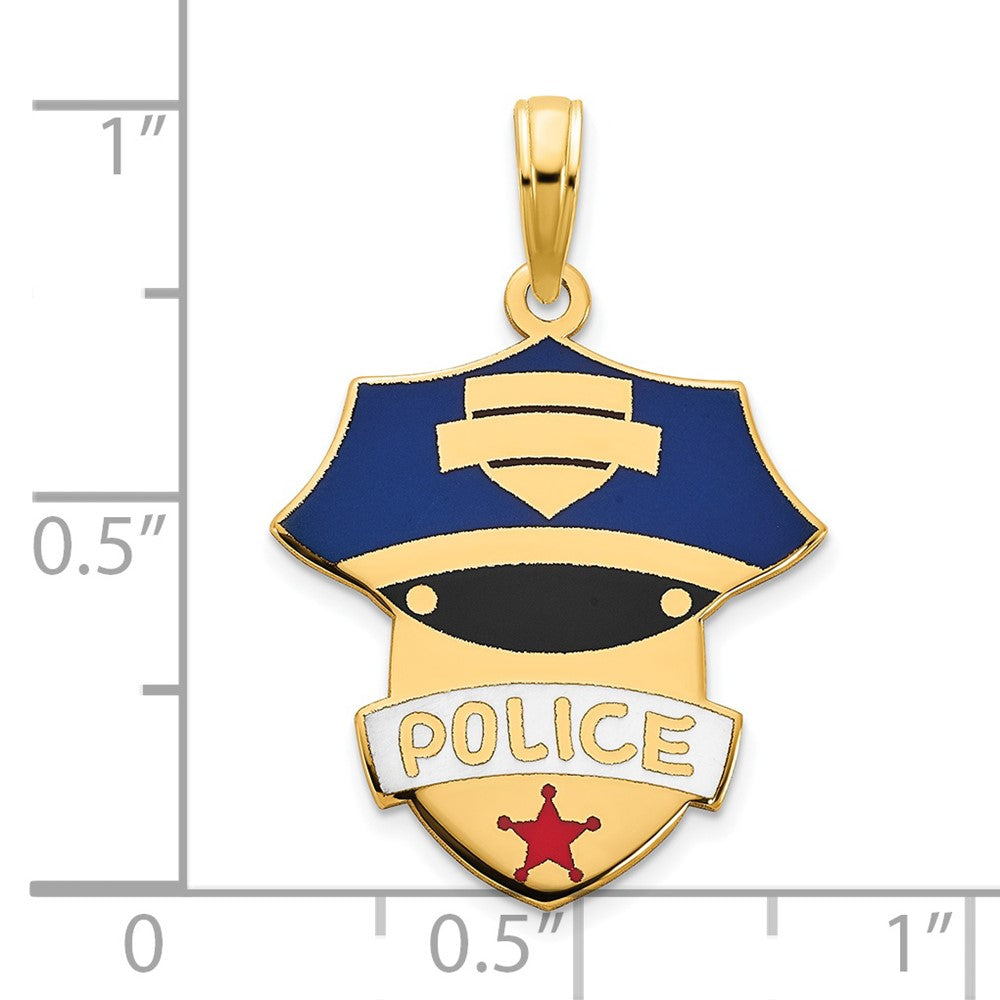 14K Gelbgold Polizei-Anhänger mit Epoxidharz