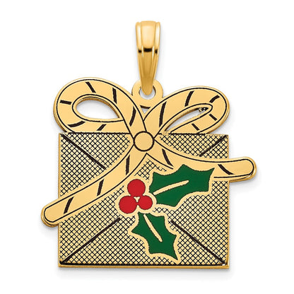 14K Gelbgold Anhänger „Weihnachtsgeschenk" mit Epoxidharz