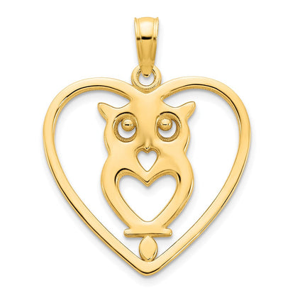 14K Gelbgold Eulen-Charm