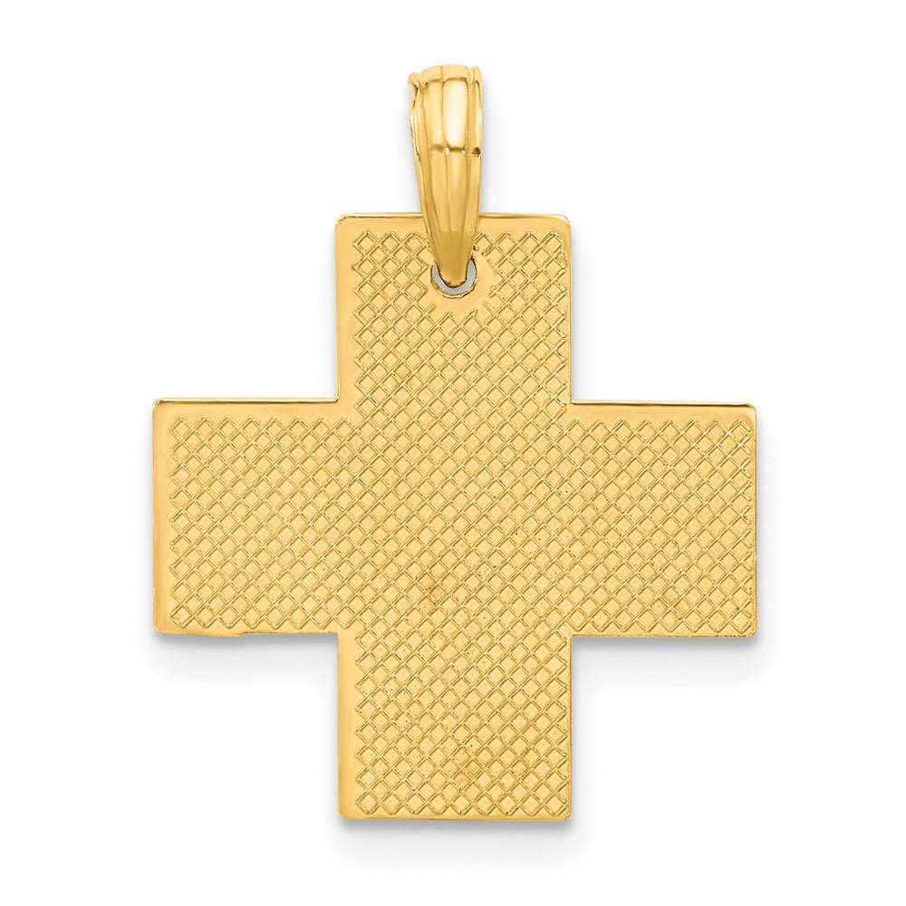 14K Gelbgold Poliert Kreuz Anhänger