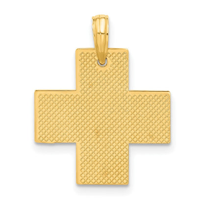 14K Gelbgold Poliert Kreuz Anhänger