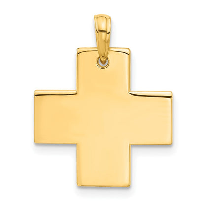 14K Gelbgold Poliert Kreuz Anhänger