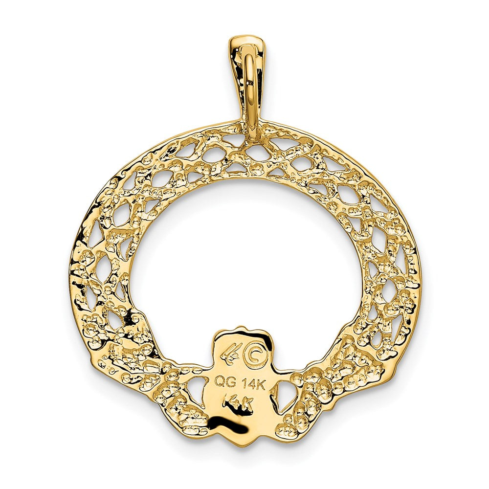 14K Gelbgold Claddagh-Anhänger
