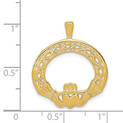 14K Gelbgold Claddagh-Anhänger
