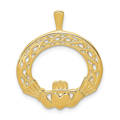 14K Gelbgold Claddagh-Anhänger