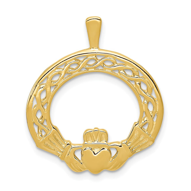 14K Gelbgold Claddagh-Anhänger