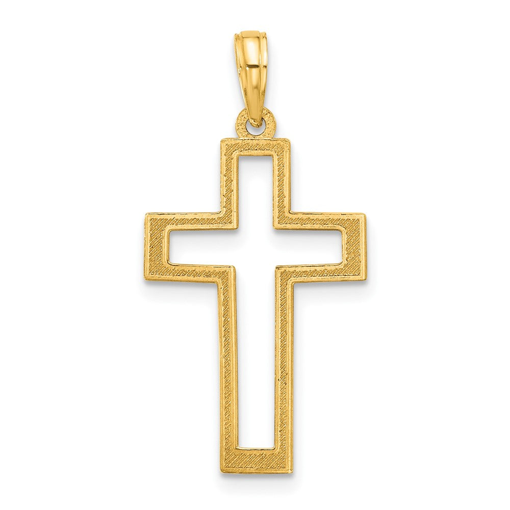 14K Gelbgold Poliert Kreuz Anhänger