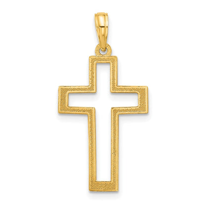 14K Gelbgold Poliert Kreuz Anhänger