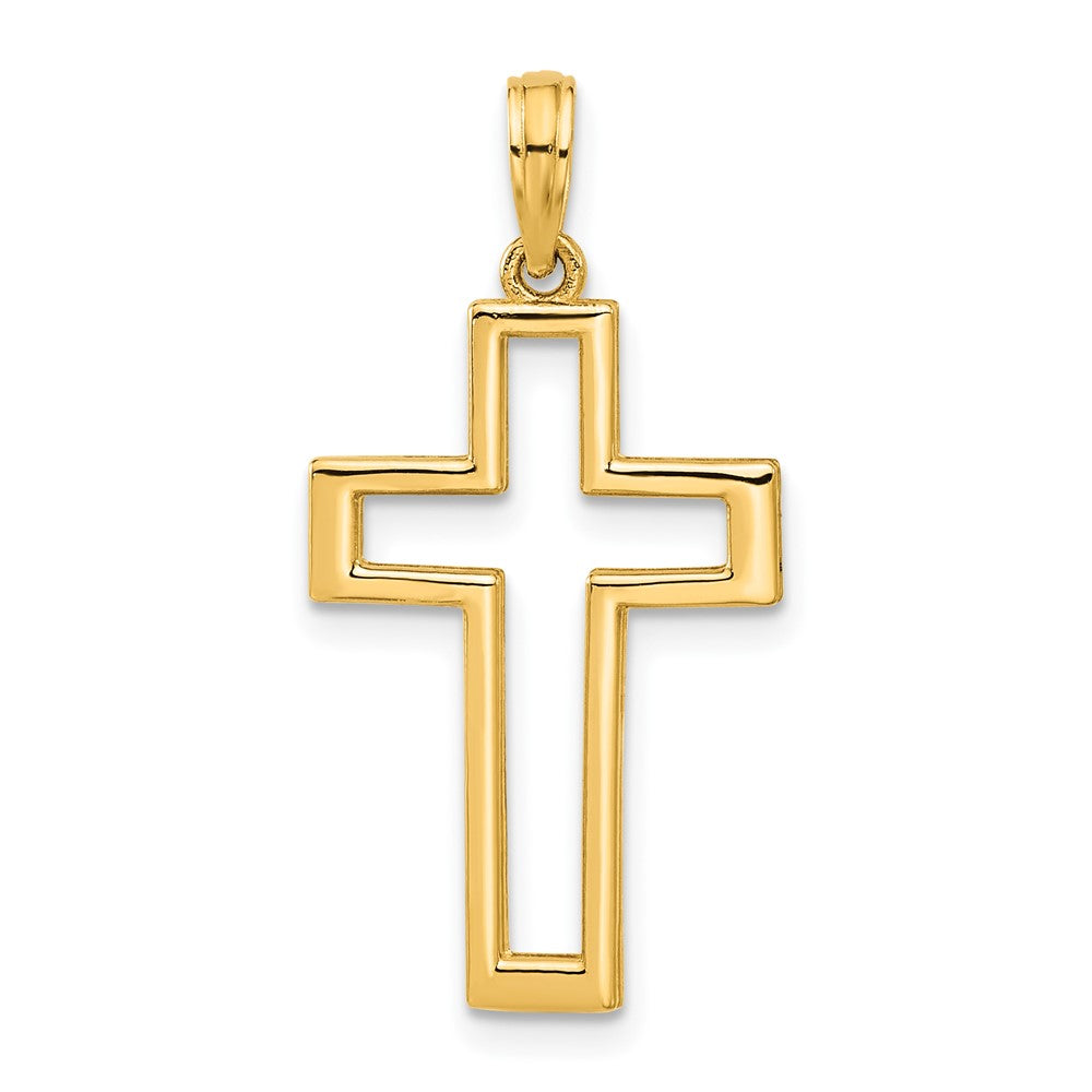 14K Gelbgold Poliert Kreuz Anhänger