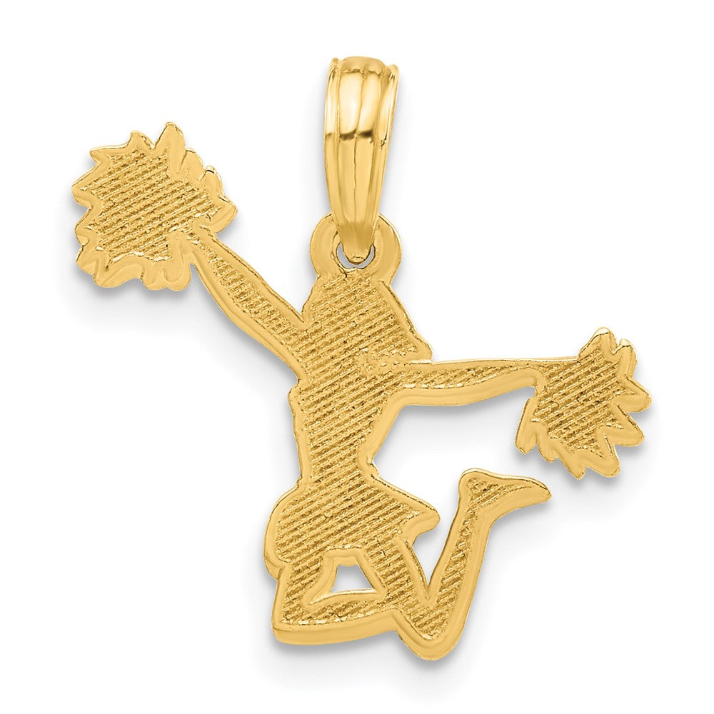 14K Gelbgold Poliert Cheerleader Anhänger