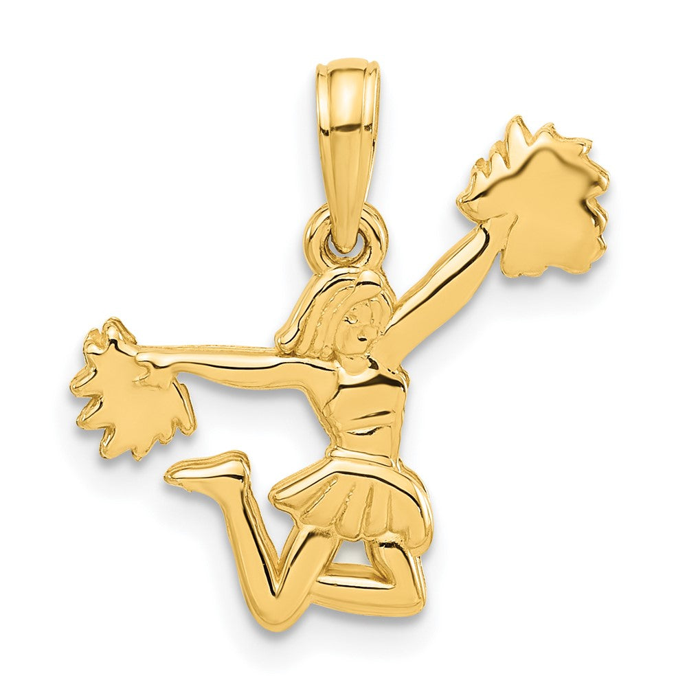 14K Gelbgold Poliert Cheerleader Anhänger
