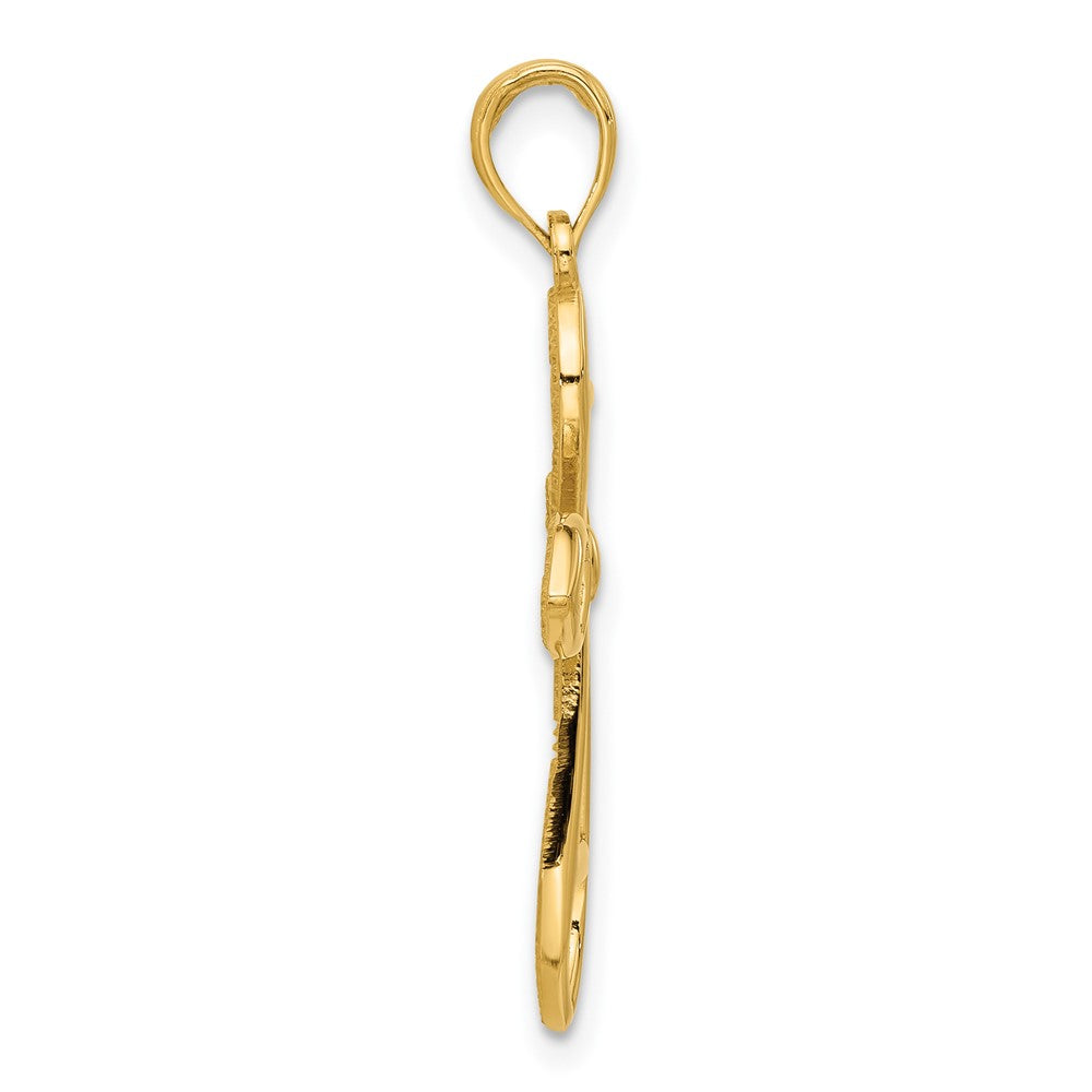 14K Gelbgold Fantasie Kreuz Charm