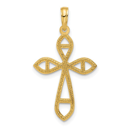 14K Gelbgold Fantasie Kreuz Charm