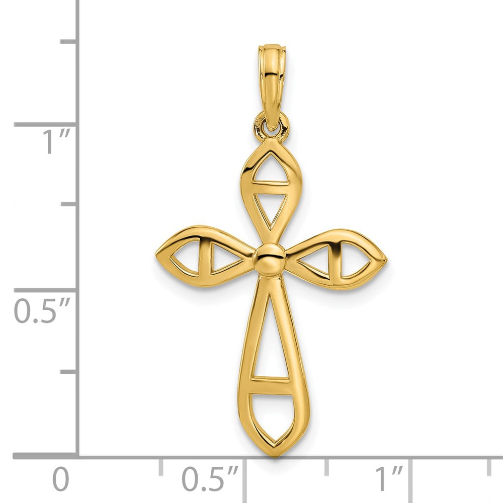 14K Gelbgold Fantasie Kreuz Charm
