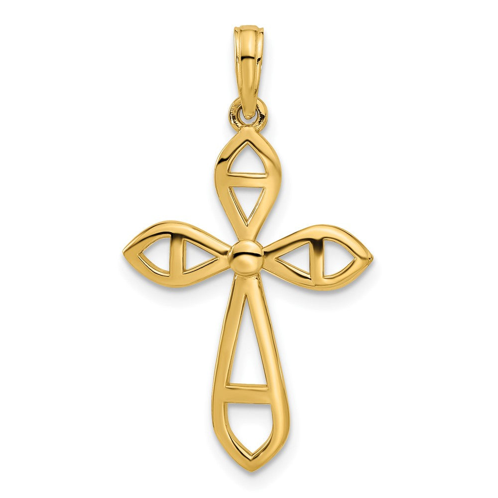 14K Gelbgold Fantasie Kreuz Charm