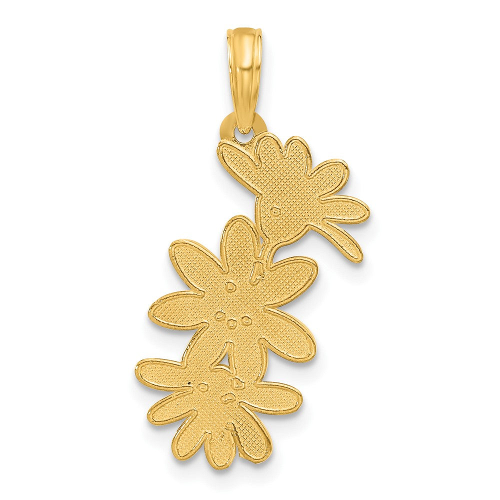 14K Gelbgold Poliert Blumen Anhänger