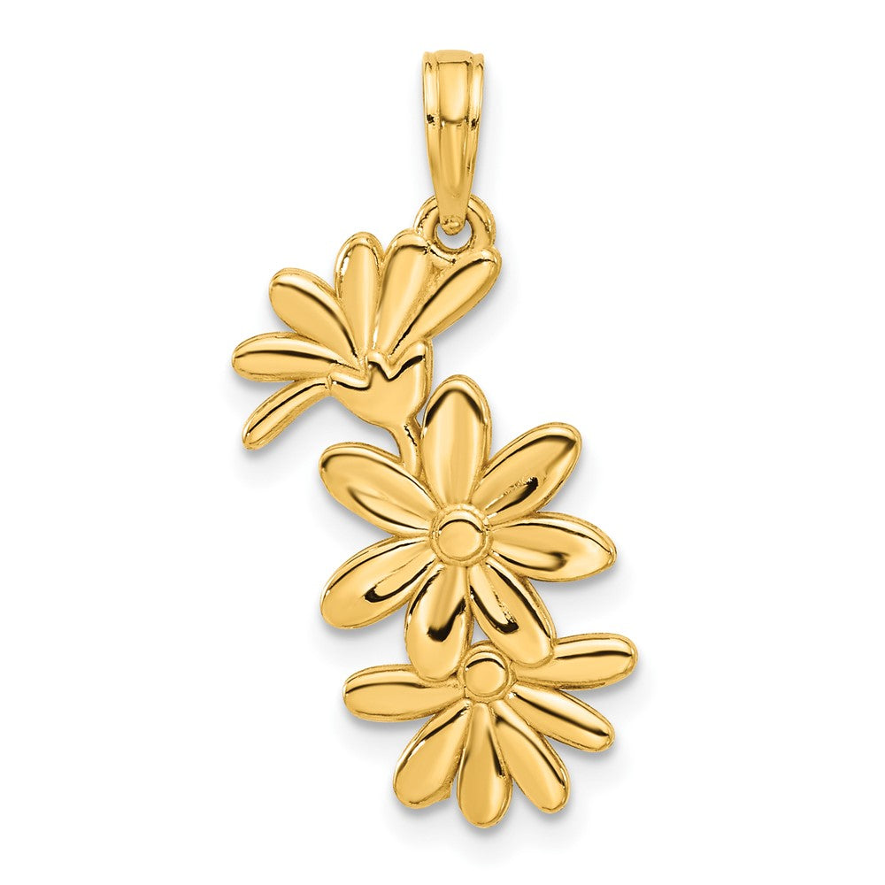14K Gelbgold Poliert Blumen Anhänger
