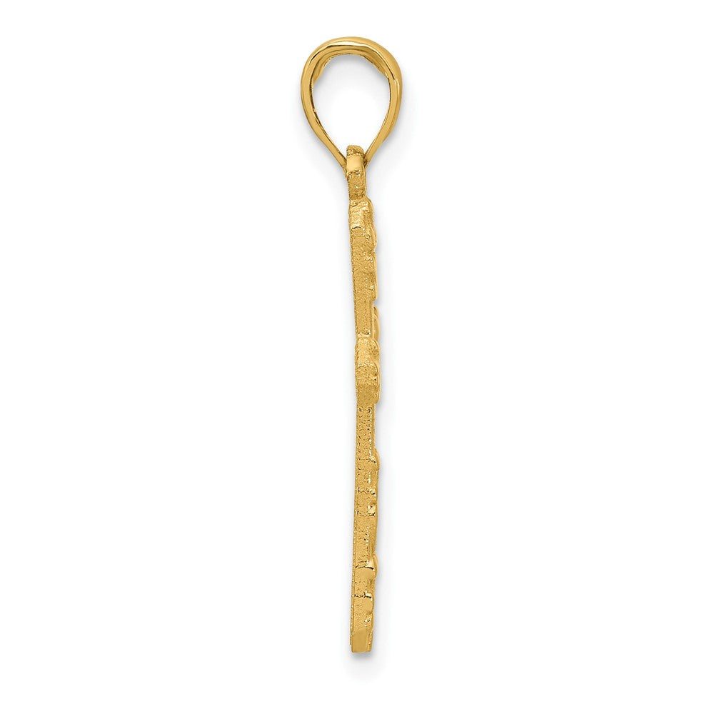 14K Gelbgold Fantasie Kreuz Charm