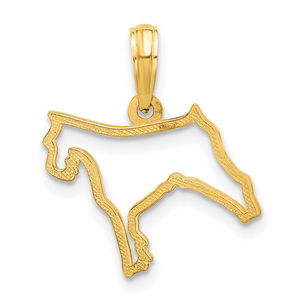 14K Gelbgold Poliert Hund Outline Anhänger